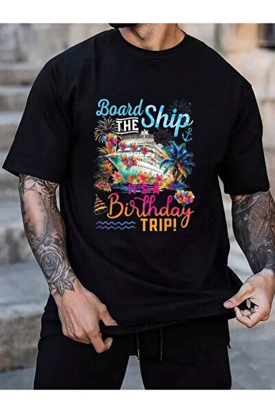 NOURAM تي شيرت صيفي للرجال من القطن 100%، تصميم "The Ship It's A Trip Cruise ...