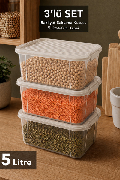 Meleni Home Organizator pentru alimente cu capac de blocare în 3 compartiment...