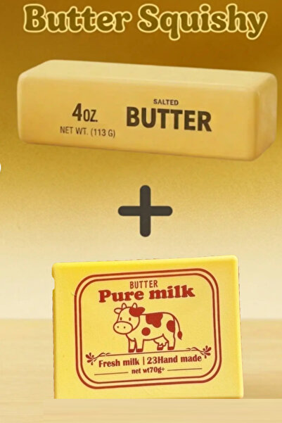 Pofika Butter Tereyağı & Pure Milk Squishy 2'li Paket – Slow Rising Sıkılabil...