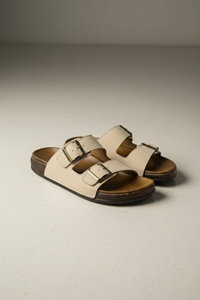 SHOUGO 100% Genuine Leather Orthopedic Comfortable Daily Men's Slippers