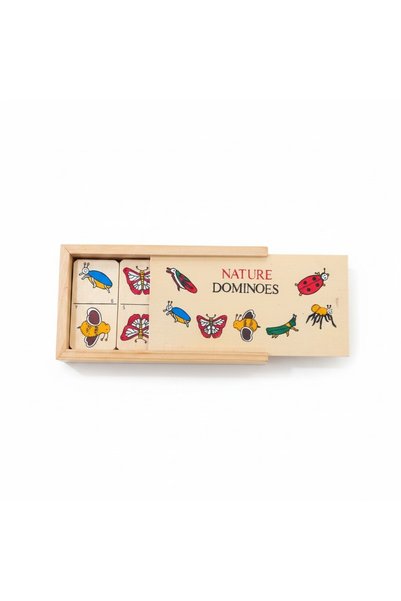 TUFY TOYS Wooden Nature Domino Game Set - 28 Pieces Educational Wooden Domino Game