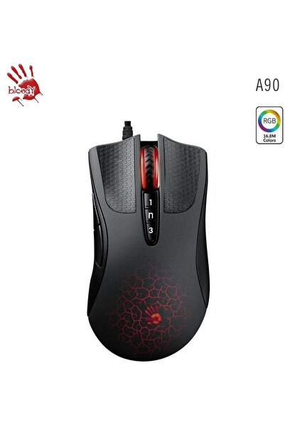 Bloody A90 Light Strike Gaming Mouse, Gaming Precision 6,200 CPI, Metal X'Gli...