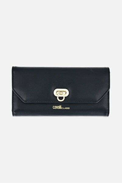 Cavalli Class Women Brand Logo Wallet, Black