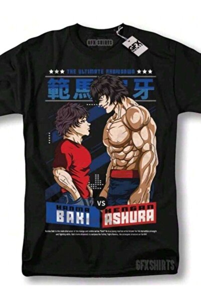 4CR قميص باكي هانما من سلسلة The Grappler Yujiro للفنون القتالية والأنمي والم...