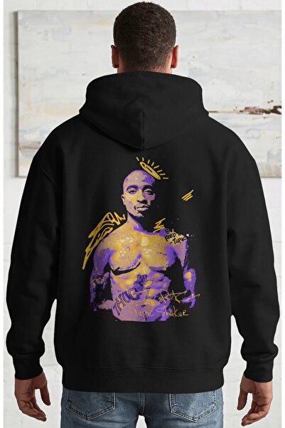 SEVBANO Tupac 2Pac Rapper Singer Back Printed Unisex Oversize Combed Cotton H...