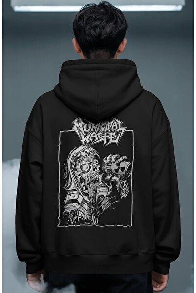 SEVBANO Municipal Waste Rock Metal Music Band Back Printed Unisex Oversize Pr...