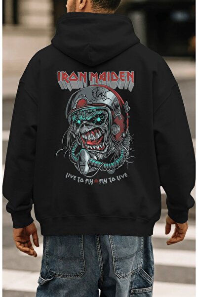 SEVBANO هودي فاخر كبير الحجم مطبوع عليه فرقة موسيقى روك ميتال من Iron Maiden ...