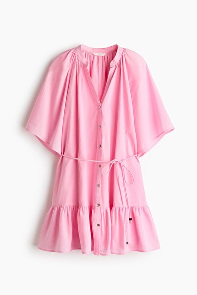 H&M Kuşaklı Gömlek Elbise