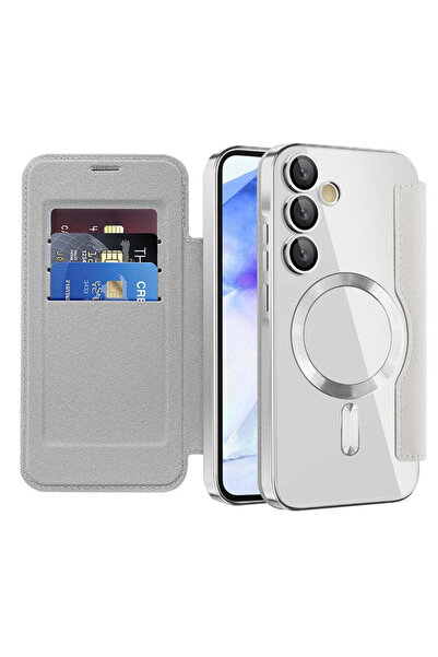 Techsuit Husă pentru Samsung Galaxy A55 5G, SmartMag Book Case, albastru-gri