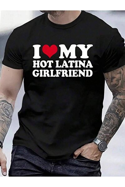 799 تي شيرت 100% قطن بطباعة 'I Heart My Hot Latina Girlfriend' للرجال والنساء...
