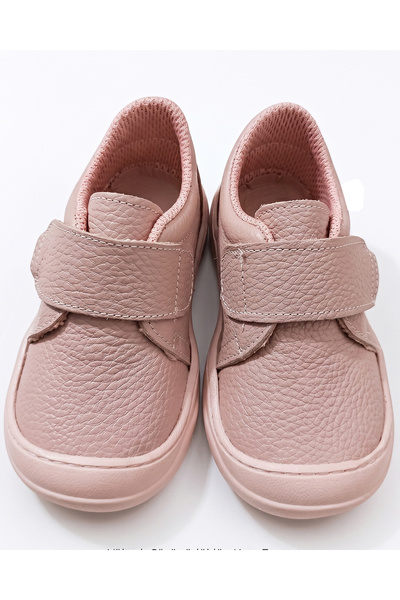 Joy Colours Genuine Leather Orthopedic Flexible Sole Children's Shoes with Velcro - Powder