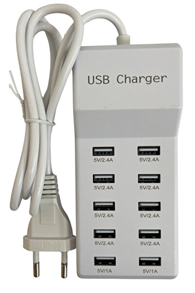 Hazar Led 10 Port USB Şarj İstasyonu Çoklu USB Şarj Aleti