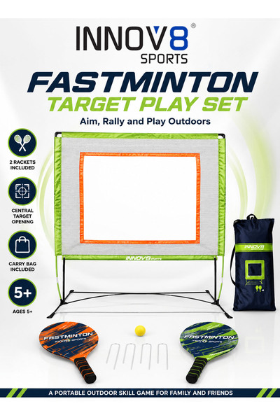 Innov8 Sports Fastminton Target Play Set with Freestanding Central-Opening Ne...