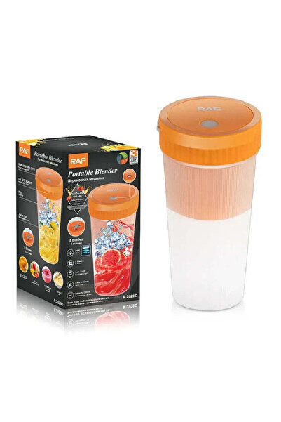 raf Portable Rechargeable USB Blender 300ml, 6 Stainless Steel Blades, for Sm...