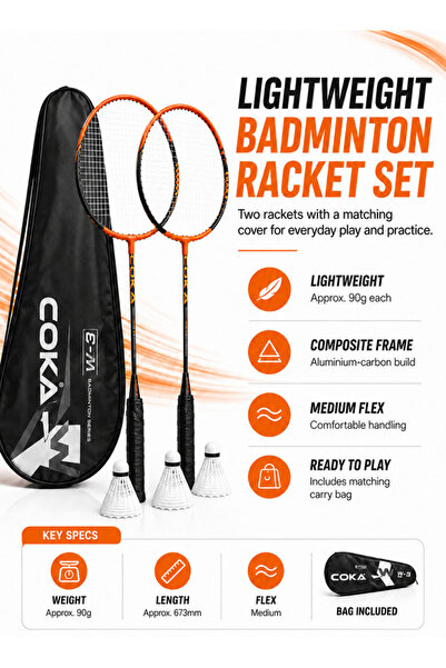 Generic Badminton set with sturdy reinforcement of frame. Suitable for amateu...