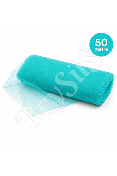 BeySüS Ornamental Tulle Turquoise Crystal Tulle 50 m
