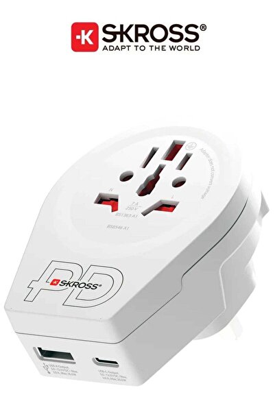 SKROSS Universal travel adapter with multiple input ports. World plug adapter...