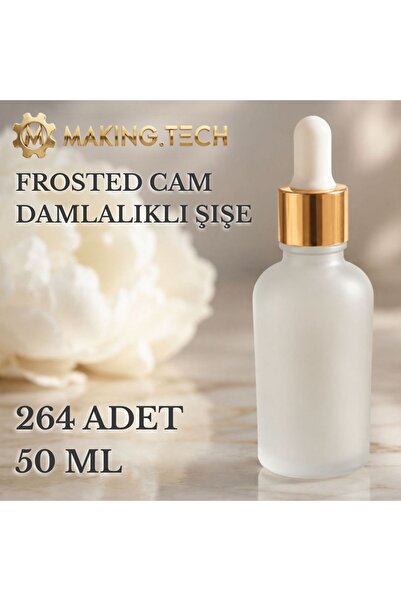 HORECA MARKET 264Pcs 50ml Frosted Glass Dropper Bottle – Empty Cosmetic Oil a...