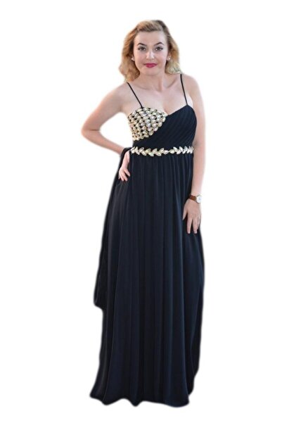 OEM Rochie eleganta ,de culoare neagra, cu top, cu cristale
