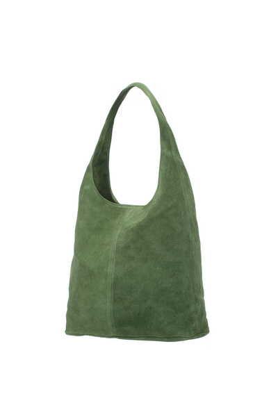 Vera Pelle Pochetă din piele Rossina, din piele întoarsă, verde măsliniu