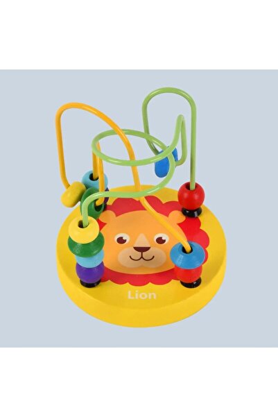 Choice1 Lion Wooden Colorful Bead Maze Roller Coaster Toy, Montessori Hand-Ey...