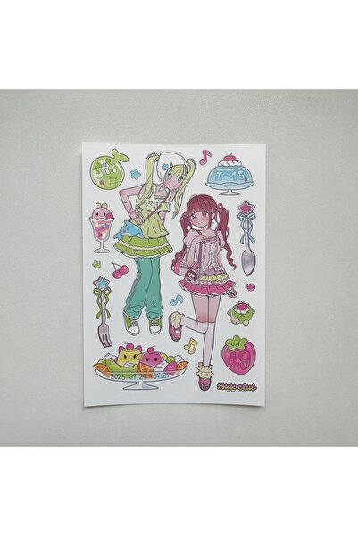 Choice7 07 1/9PCS Korean Sweet Cool Girl Stickers Cute Cartoon Anime Girl Sti...