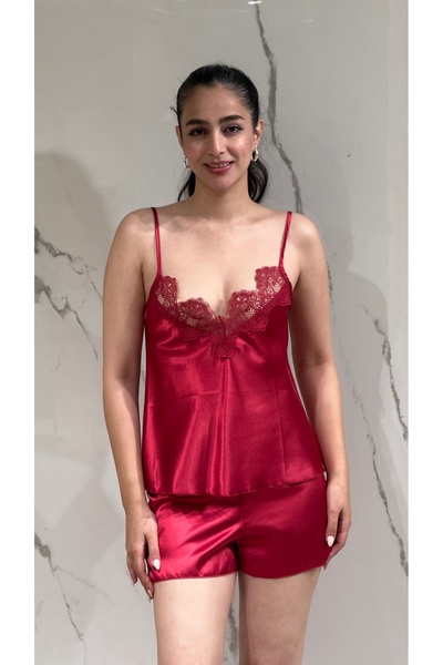 DAWN LİNE 6 Piece Guipure Lace Satin Nightgown Dressing Gown Pajama Set Short...
