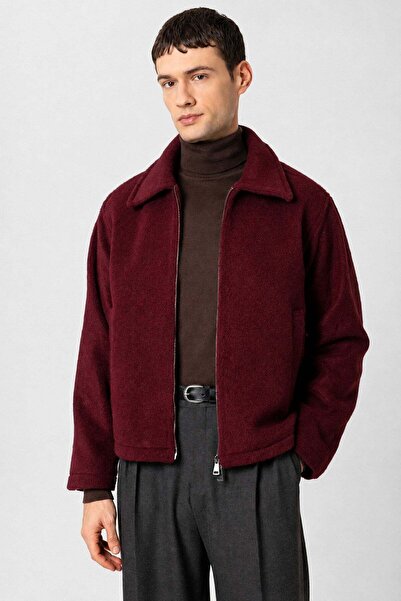 Antioch Burgundy Relaxed Soft Textured Men's Coat