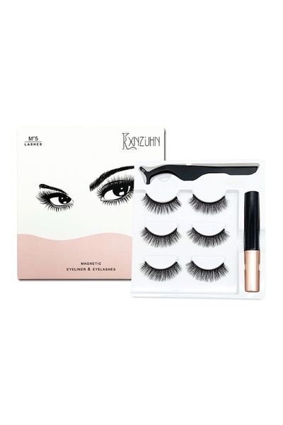 Velaris Set gene false magnetice, 3 perechi, volum fix, eyeliner magnetic, pe...