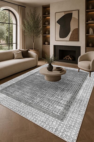 NOVİRA HOME Lüks Salon Halısı Makinede Yıkanabilir Kaymaz Taban Halı