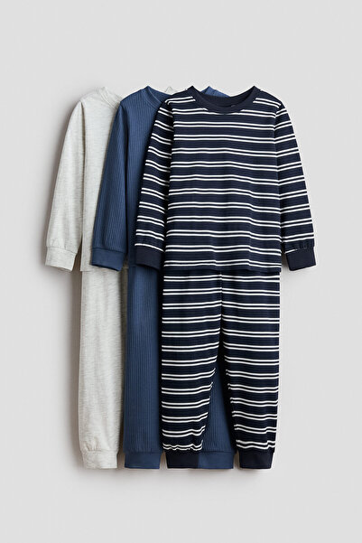 H&M 3'lü Pamuklu Pijama Takımı