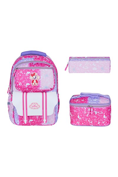 ERDEM KIDS Relaxion 1380 Κορεάτικο Στυλ Ροζ Λιλά Μαύρο με σχέδια Σετ Σχολικής...