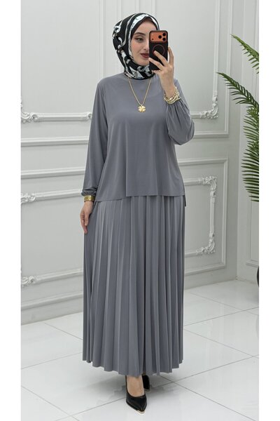 Generic Brand Eflin Skirt Suit Gray
