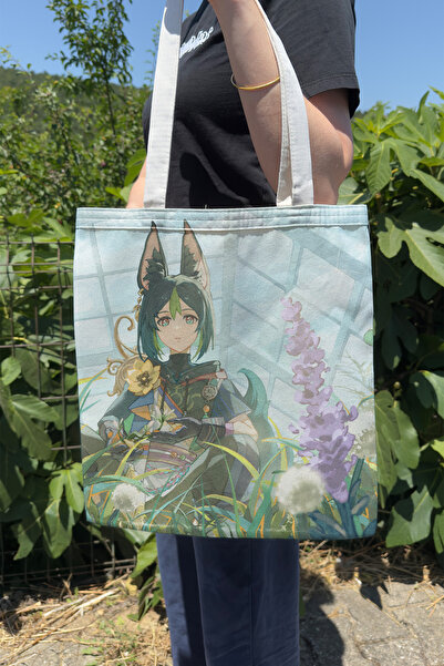 ZipZap Tighnari Genshin Impact V3 Double-Sided Canvas Print Tote Bag Anime Bag