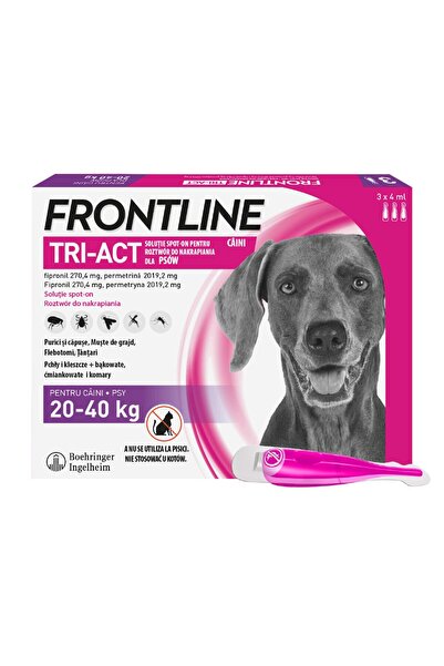 FRONTLINE TRI-ACT L 20-40 KG picături pentru câini împotriva puricilor și căp...