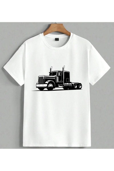 ELFERA Kamion Crna Cargo Transport T-shirt majica sa printom Unisex Oversize ...