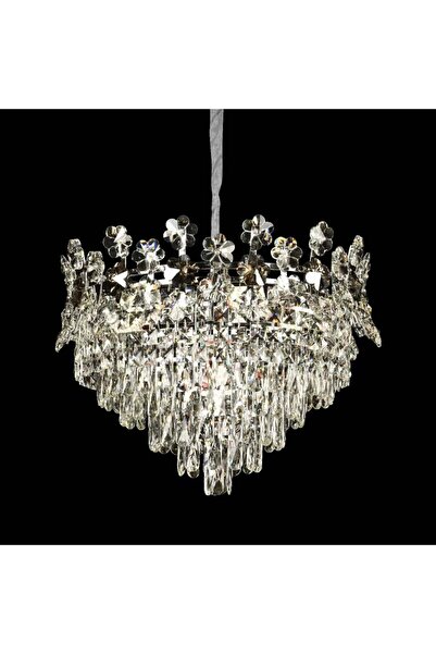 OEM Кристален полилей FLORENCE Eleganza, 9x E14, диаметър 50 см, лъскав хром,...