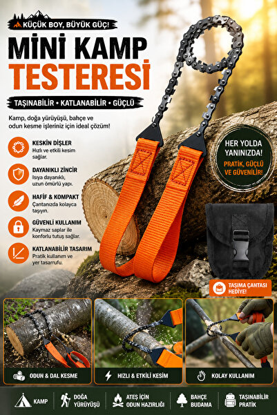 ALL FAST Mini Kamp Testeresi | Taşınabilir Katlanabilir El Testeresi | Kamp, ...
