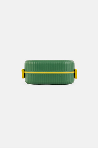 Flaneur Plastic Stackable Lunch Box With Compartments Set 880 ml, Dark Green