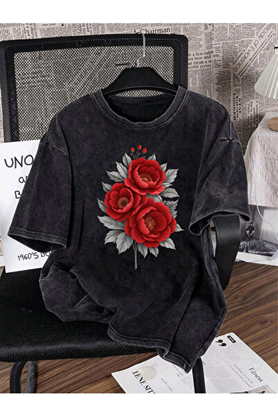 Pink Sky Unisex Oversize Vintage Washed Street Style Street Fashion Cotton Co...