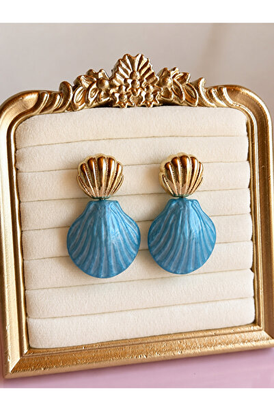 FLAWSOME JEWELRY STORE Seashell Shaped Colorful Steel Anti-Tarnish Earrings