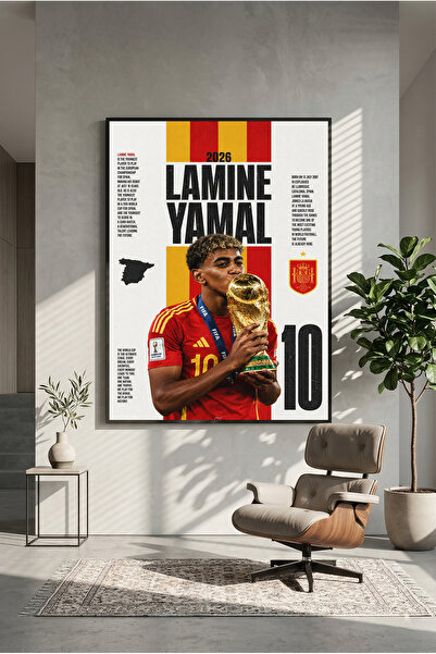 postercraft Lamine Yamal 2026 Tasarım Ahşap Tablo Poster (Çerçevesiz)