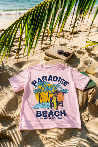 VODEXA Women's and Men's Oversize T-Shirt Paradise Printed 100% Cotton T-Shir...