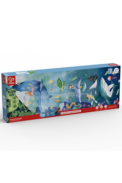 SES Creative Hape Puzzle panoramic din lemn de 200 de piese - Oceanul