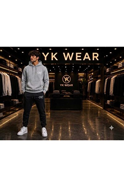 YK WEAR يوني سكس..طقم بدلة رياضية بغطاء للرأس للموسم الجديد بتصميم عصري