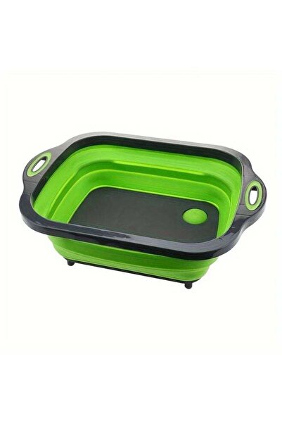 Smart Kitchen حوض غسيل أخضر قابل للطي