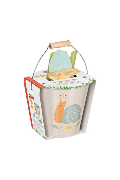 Goki Set de 3 unelte de grădină pentru copii cu un găleată în formă de melc