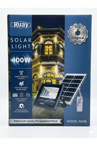 RUAY 400W Black Single-Head Solar LED Light with Remote Control