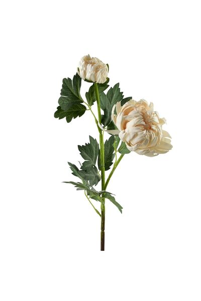 MONDEX Crizantemă artificială din plastic Viridis, albă, 69cm, 2 bucăți