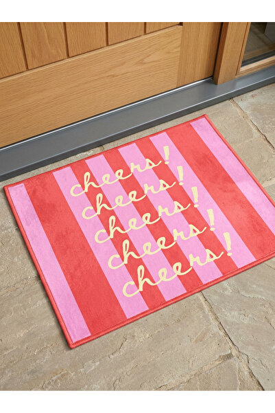 RUGRUMBA Non-Slip Sole Positive Energy Themed Washable Door Front-Bathroom Ma...